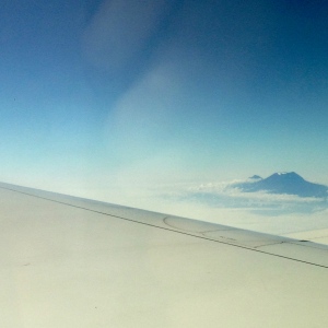 Mount Kilimanjaro from the airplane window at the beginning of our trip. What a great way to start!